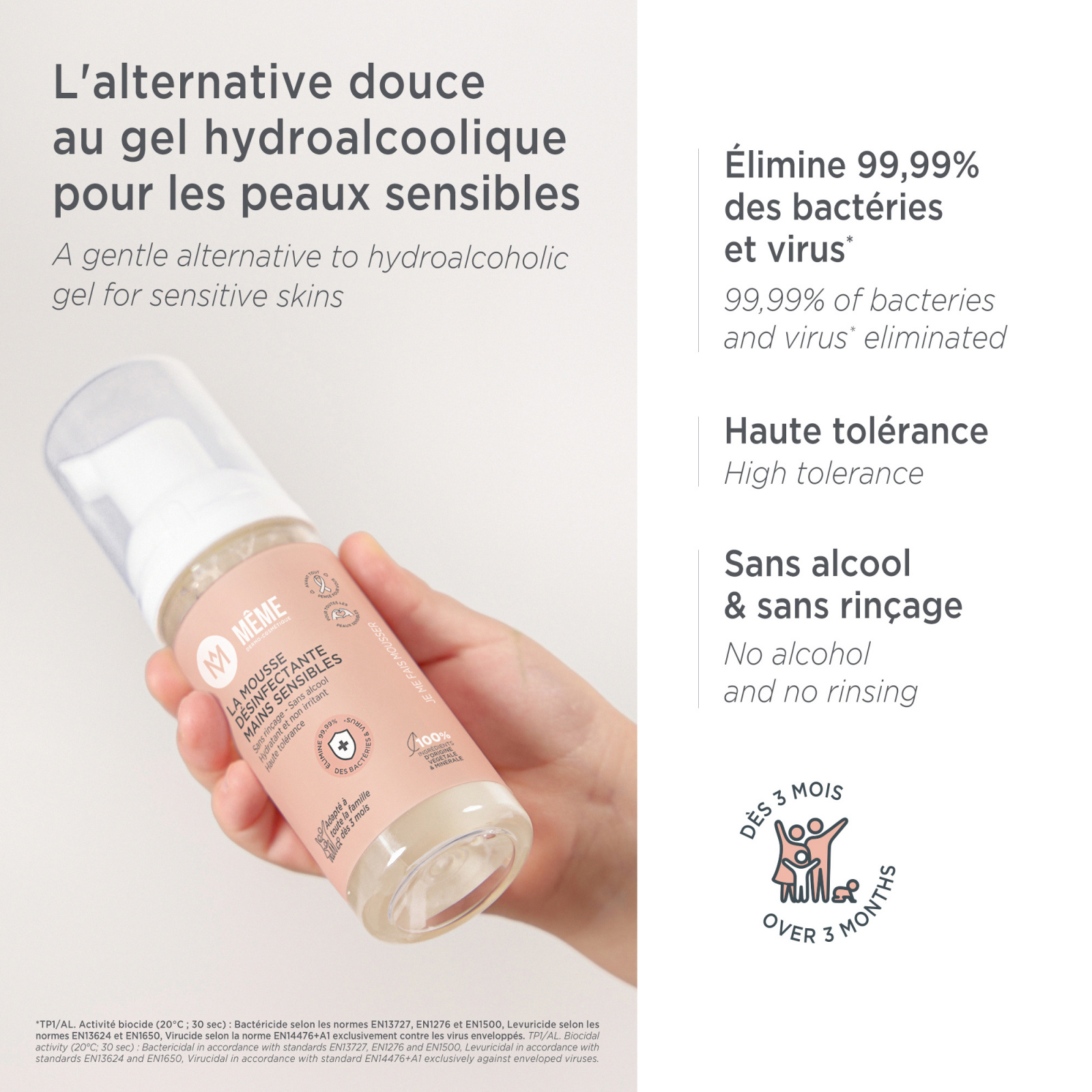 Gel hydroalcoolique sans alcool - MÊME Cosmetics